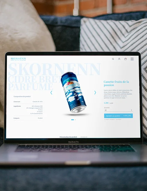 Mockup of Skornenn website on laptop